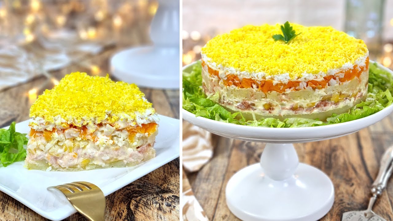 Tu Mesa Lucirá esta Navidad con esta Ensalada Mimosa (o Tarta Salada Mimosa de Marisco)