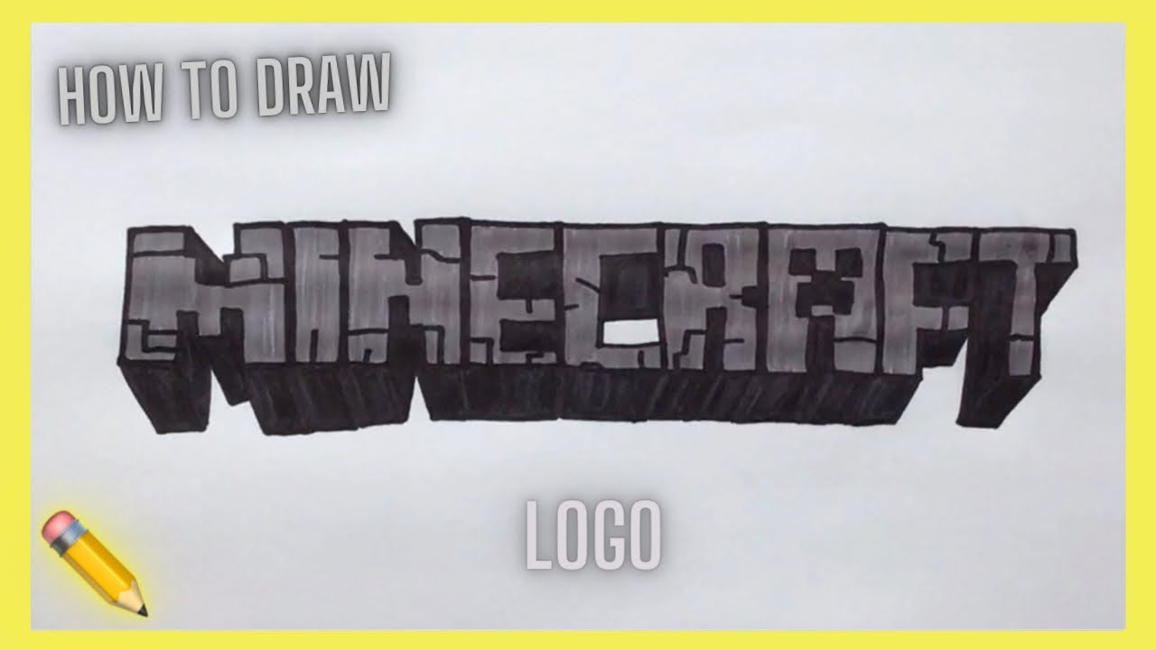 How to draw Minecraft Logo ✏️