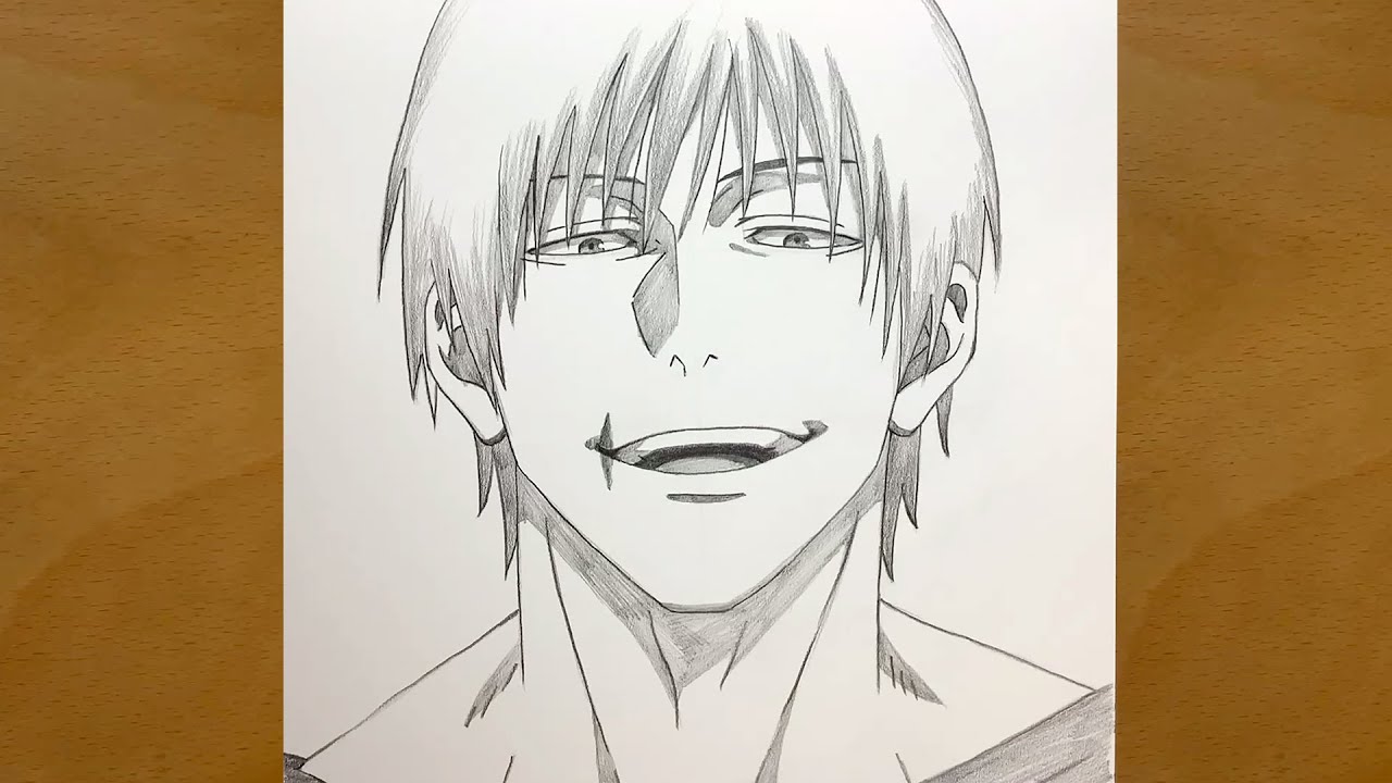 How to Draw Toji Fushiguro from Jujutsu Kaisen | step by step | Draw anime | Anime Drawing