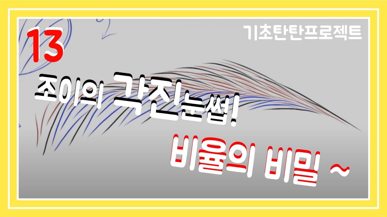 반영구화장 각진눈썹 결흐름 비율 나누기~