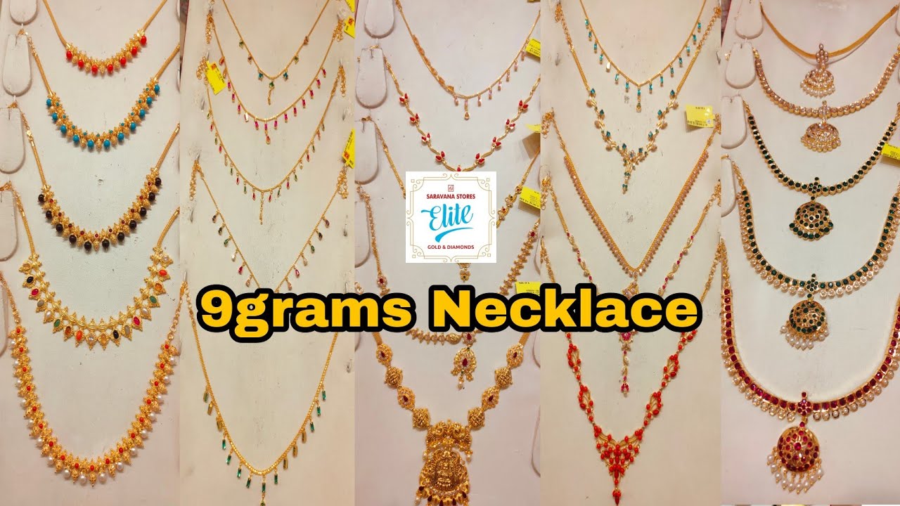 9grams Lightweight Necklace | Stone Necklace | Traditional Attigai | Saravana Elite