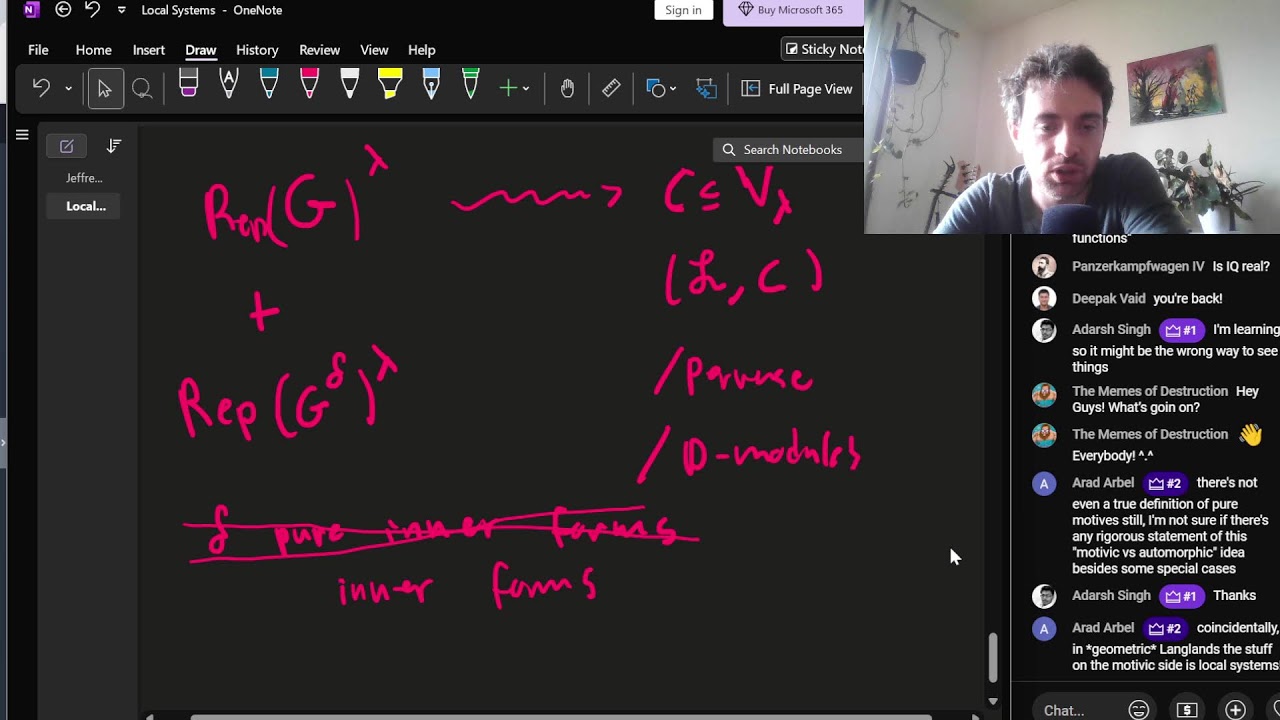 Local systems and Langlands parameters:  Office Hours - July 9 0225