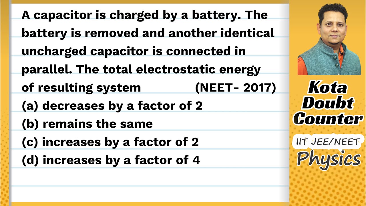 A capacitor is charged by a battery. The battery is removed and another identical uncharged