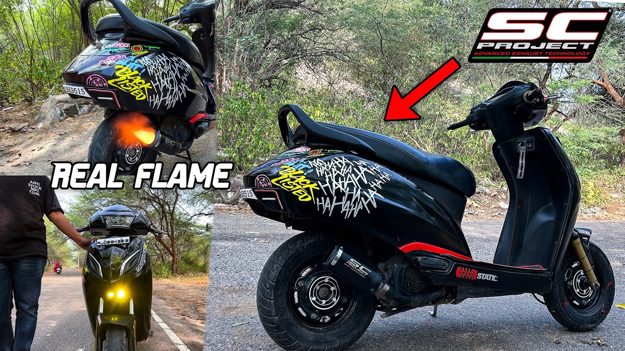 Sc Project Exhaust in Modified Activa | Sound, Cost & Mileage