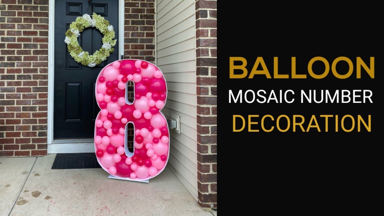 DIY Balloon Mosaic Number 8 Decoration - Birthday Party Decorations