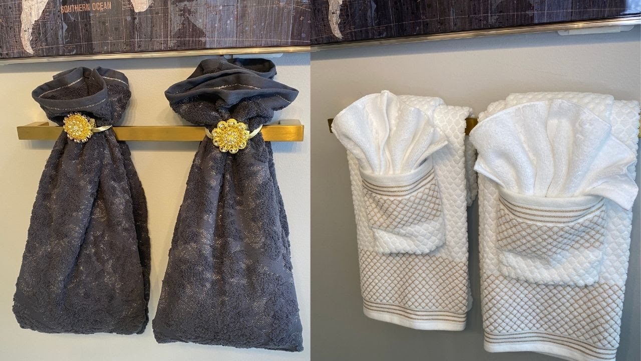 BATHROOM DECORATING IDEAS // Towel Folding Ideas for Bathroom // How to Fold Decorative Towels