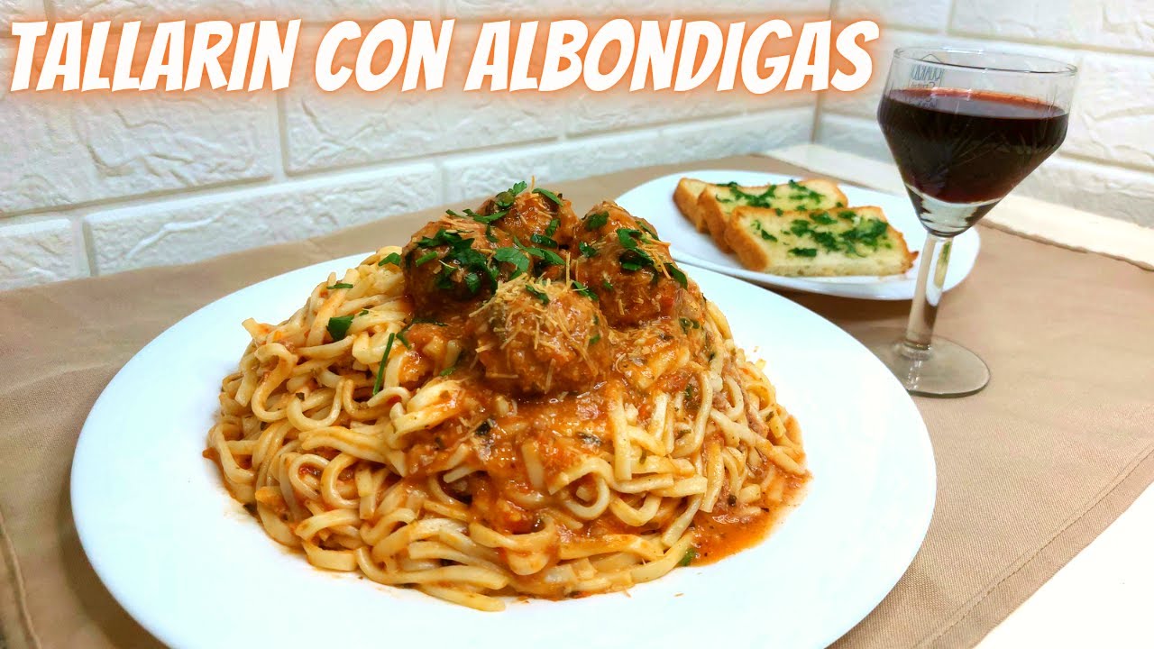 TALLARIN CON ALBONDIGAS FACIL Y RAPIDO