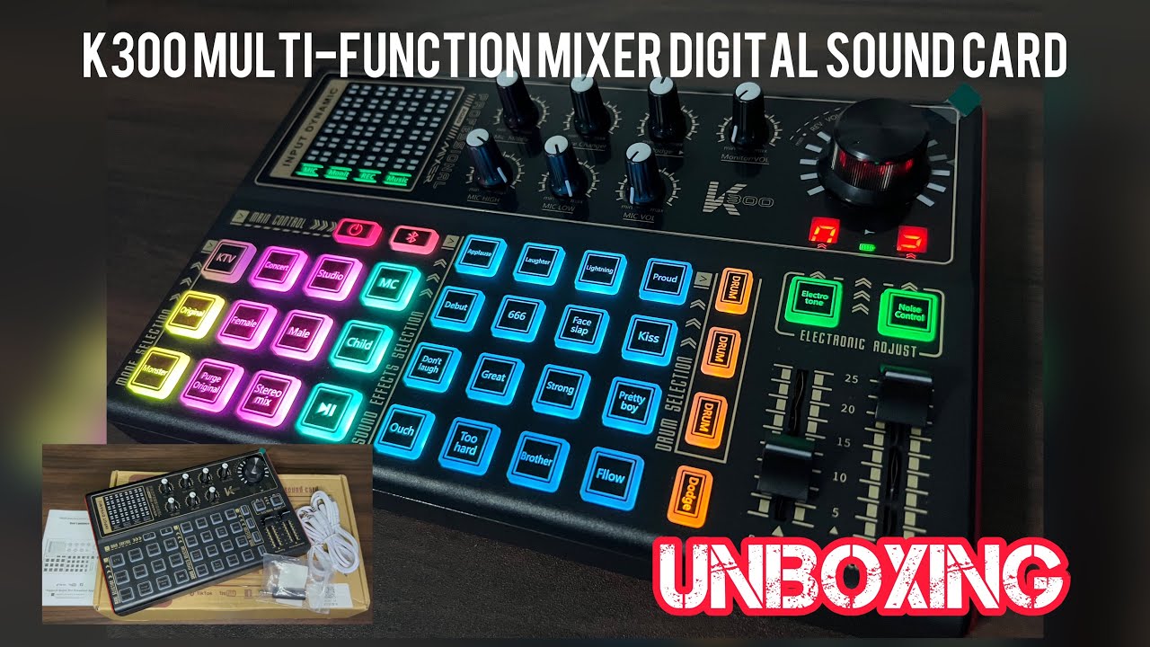 K300 MULTI-FUNCTION MIXER DIGITAL SOUND CARD | PROFESSIONAL LIVE SOUND CARD #trending #asmr