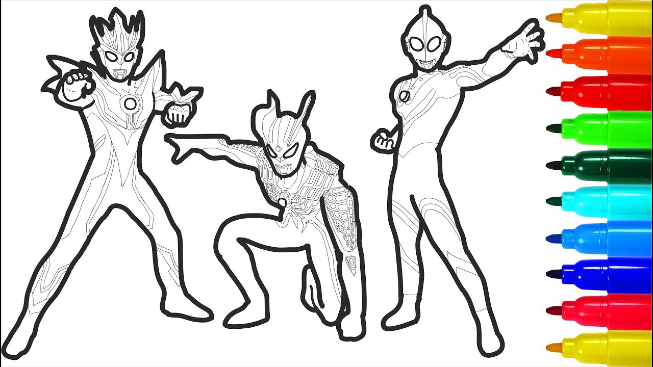 Ultraman Zero Ultra Series Coloring Pages With Colored Markers For Young Children |  Coloring Pages