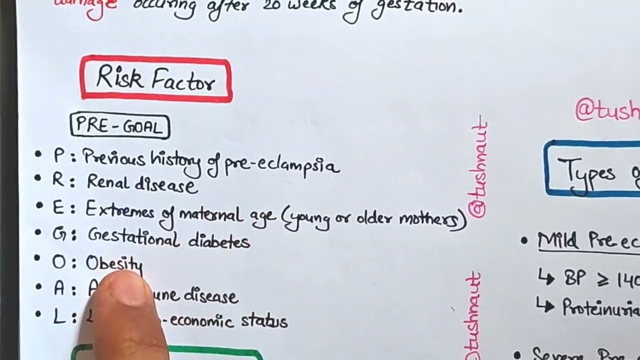 Pre-eclampsia - Easy Handwritten Notes - Explanation in Hindi