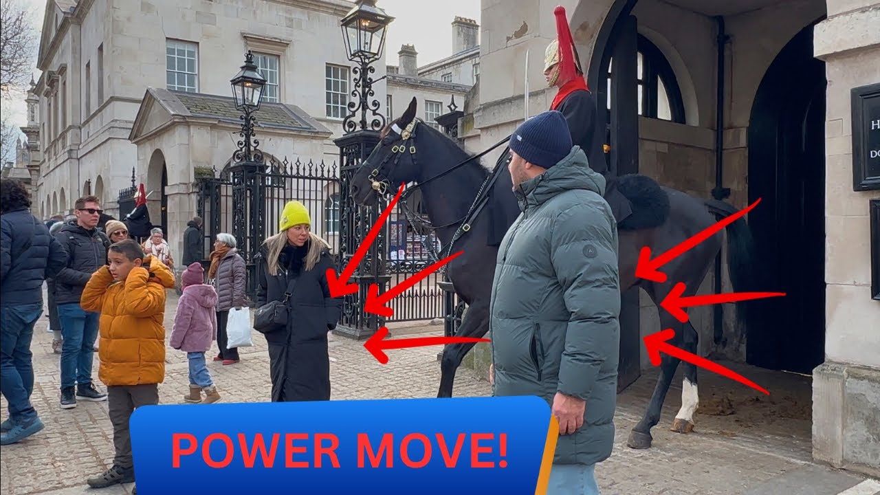 POWER MOVE! KING’S GUARD USES HIS HORSE TO FORCE THEM OUT!