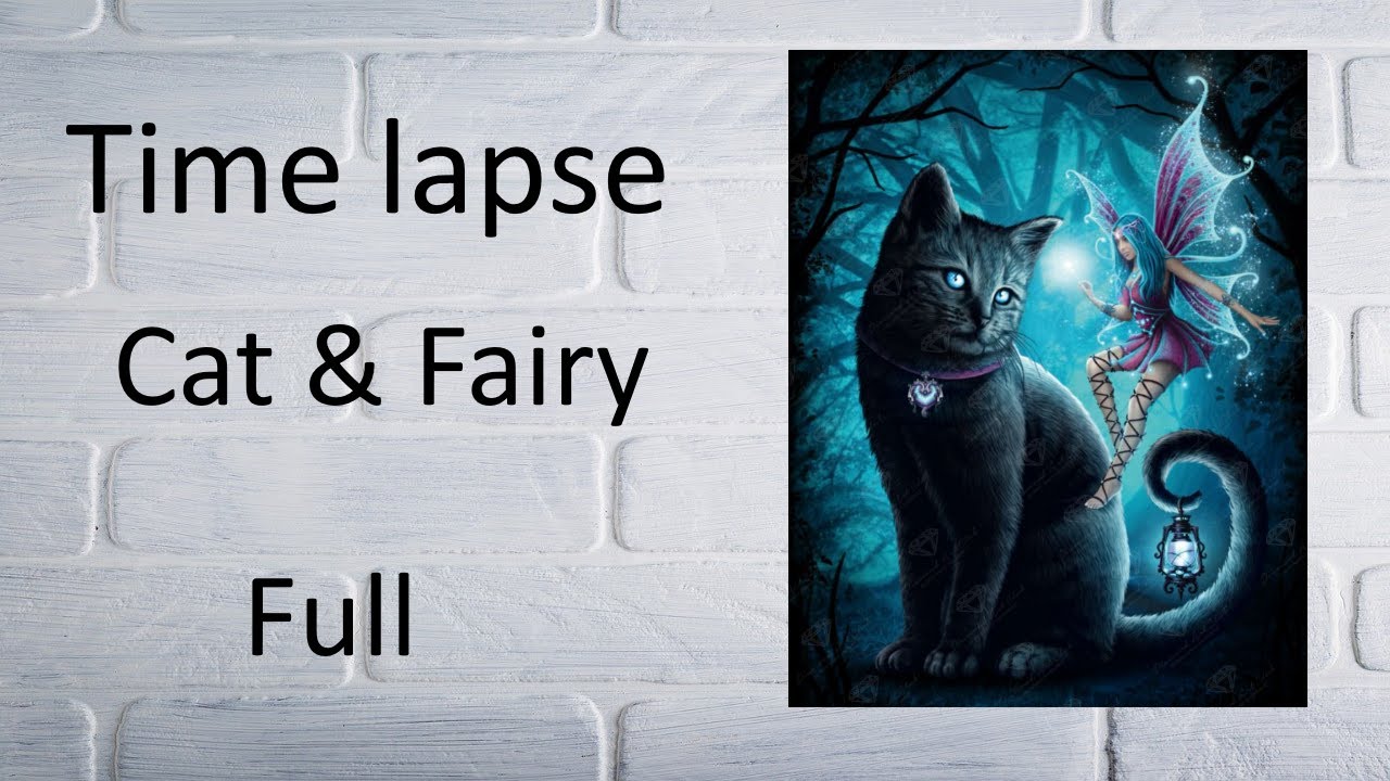 Full diamond painting time lapse - Cat & Fairy
