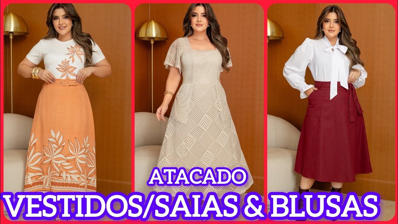   VESTIDOS /SAIAS &BLUSAS 🇧🇷 PROVADOR FASHION COM LARY VALZACCHI ✨🌹#vestidos #moda #modamodesta 