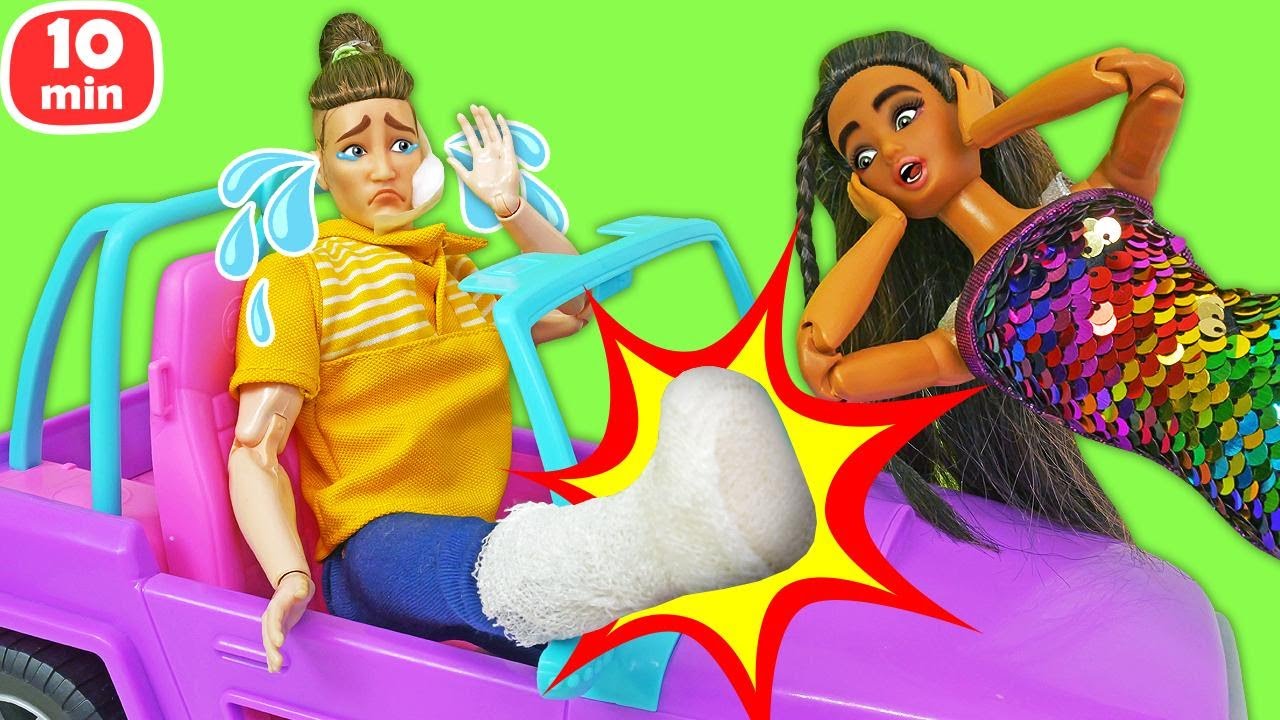 Situazioni divertenti con le bambole Barbie e Ken! Giochi con le bambole nel Castello Fiabesco