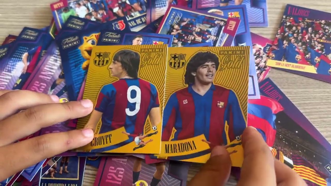 Abriendo cartas Tributo Barça de Panini con Autógrafo original