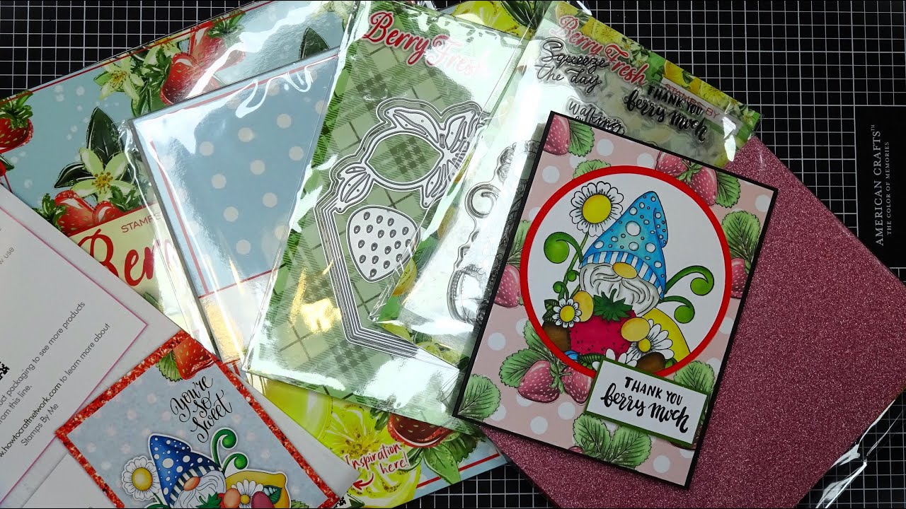Stamps by Me Berry Fresh Card-Making Kit Review Tutorial! A Sweet & Fresh Gnome Card!