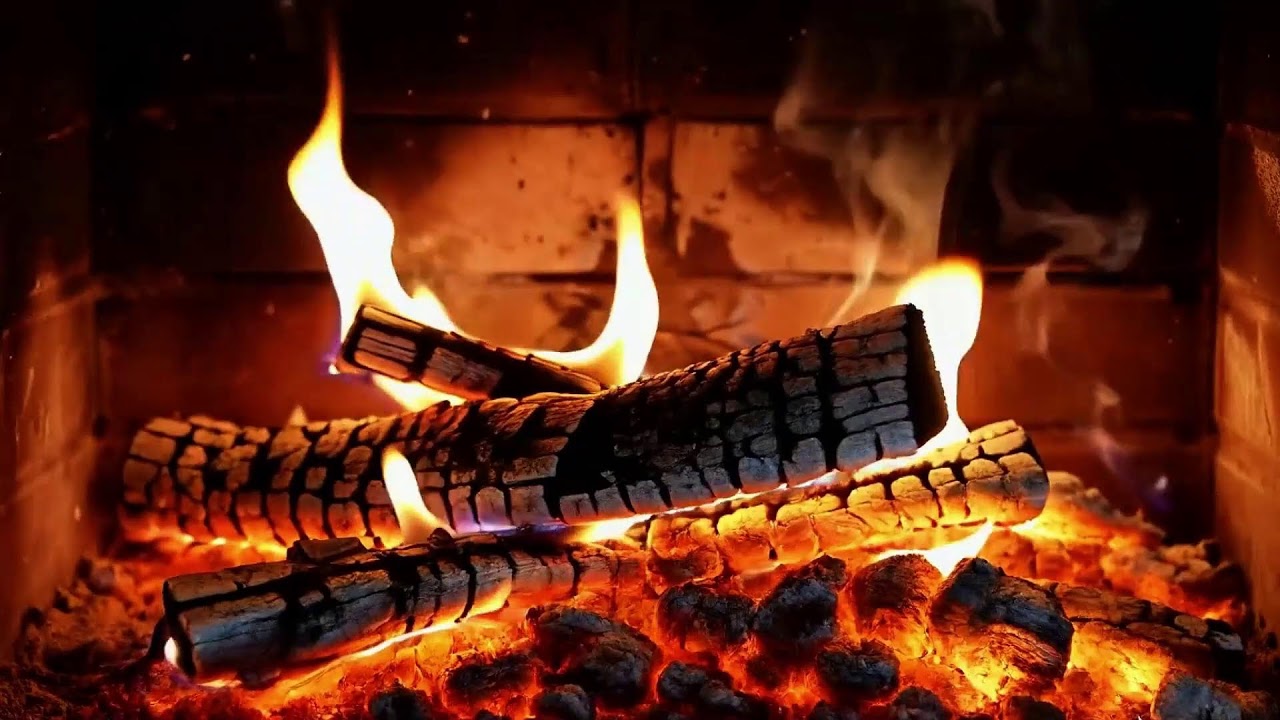 Warm Fireplace Background with Calming Crackling Fire Audio for Deep Sleep