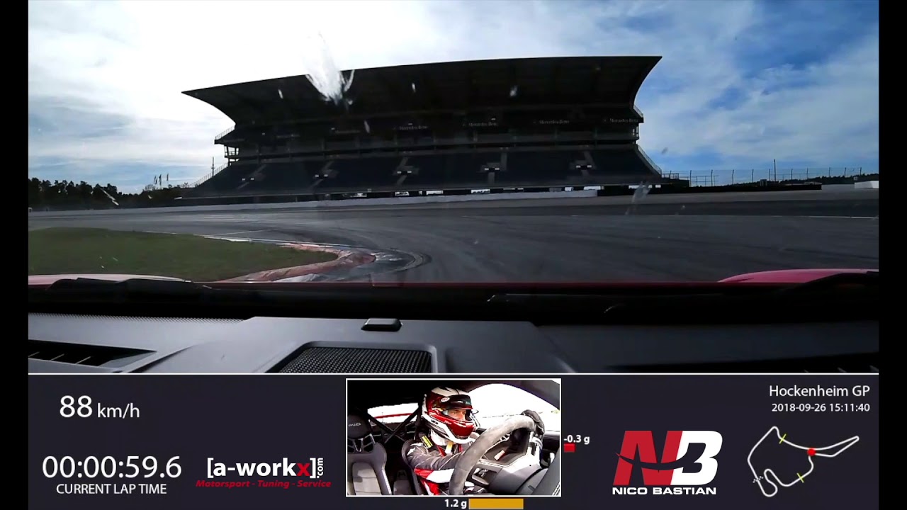 1:45,0 mit dem a-workx Porsche GT3RS am Hockenheimring
