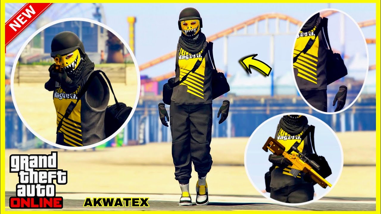 AVOIR UNE NOUVELLE TENUE MODDER SANS CODAGE NOIR-JAUNE + BRAS INVISIBLE SUR GTA 5 ONLINE EN 1.58!