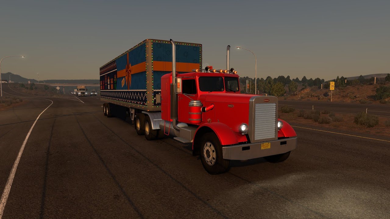 American Truck Simulator [1.57]. Peterbilt 351 by Smarty. Santa Fe - Northstar. Navidad 2025/26