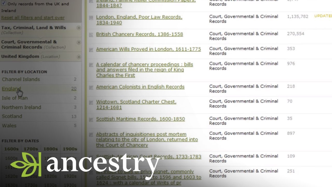 Using the Card Catalogue | Ancestry UK