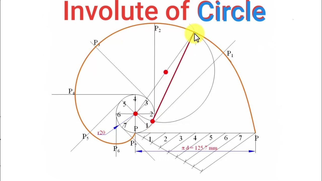 How to draw Involute of Circle of 40mm diameter || Engineering Drawing Tutorial||