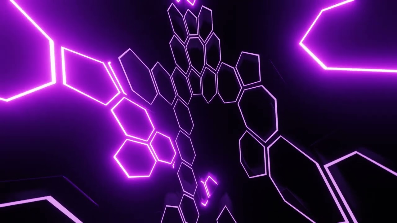 VJ LOOP NEON Bokeh Pink Purple Metallic Sci-Fi Abstract Background Video RGB Gaming Light