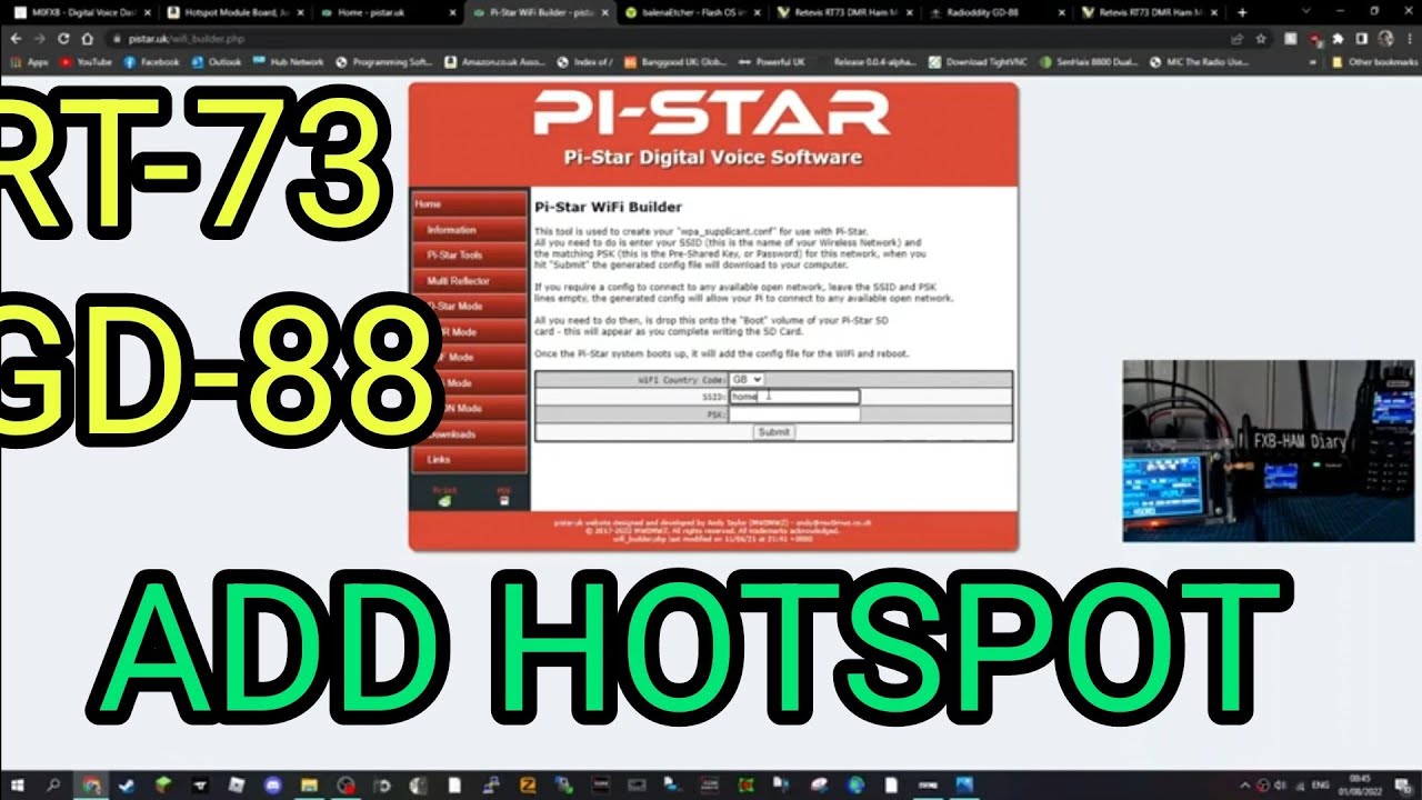 RETEVIS RT73/RADIODDITY GD-88 Add your HOTSPOT