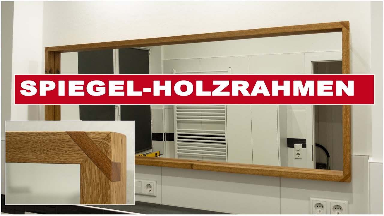 Großer Spiegelrahmen aus Eiche, mit schöner Eckverbindung.