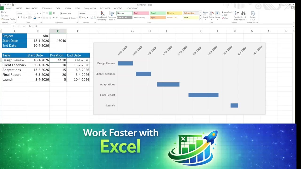 Learn Gantt Charts in Excel: Step-by-Step Without Templates