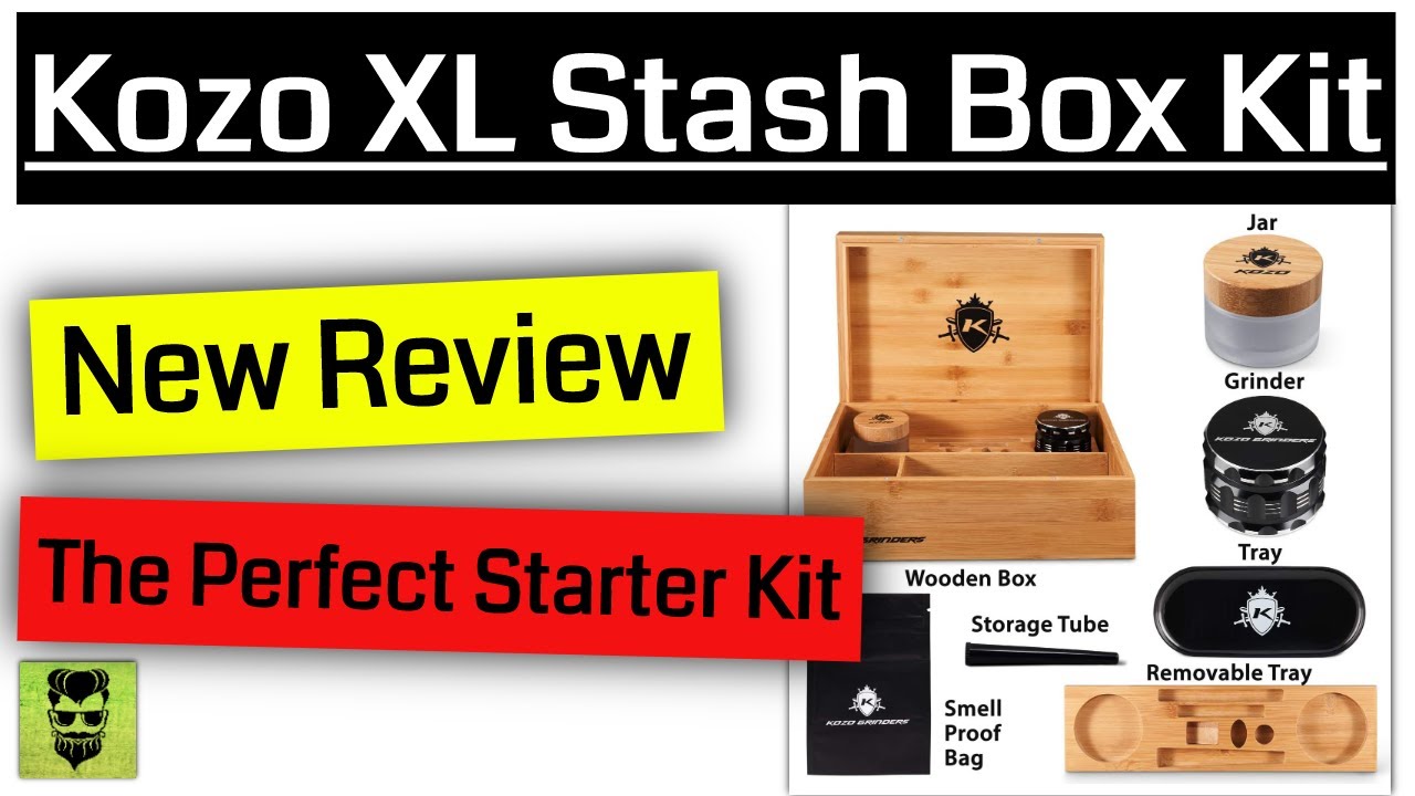 Kozo Grinder XL Wood Stash Box Kit - Review Cannabis Stash Box