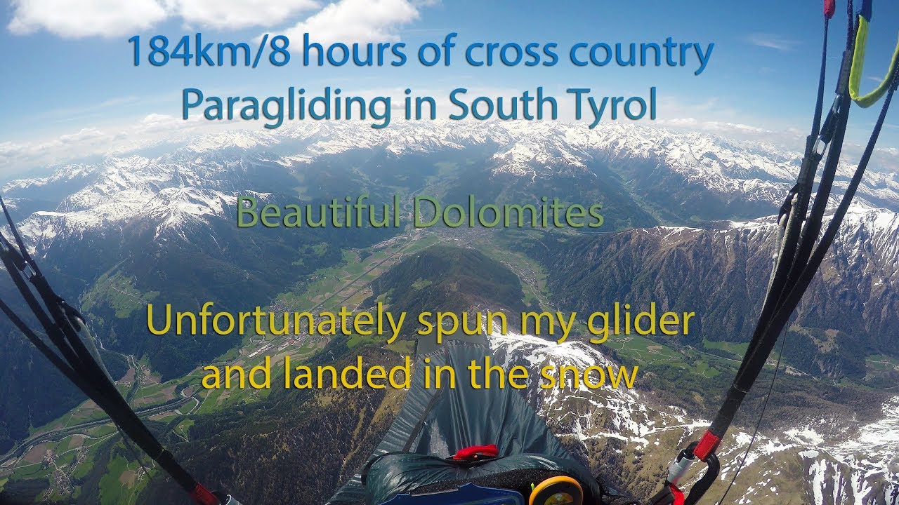 Paragliding in South Tyrol with crash 4K (8 hours in the Dolomites)