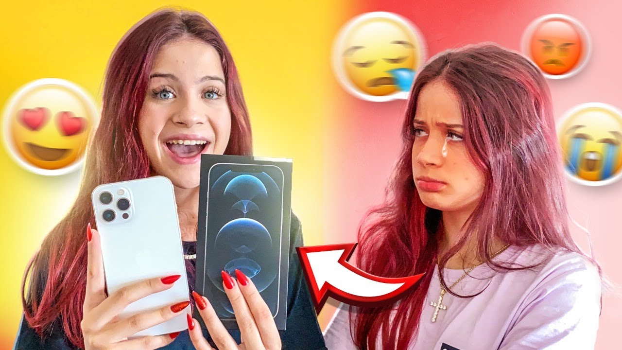 GANHEI O IPHONE 12 E MINHA IRMÃ NÃO!!