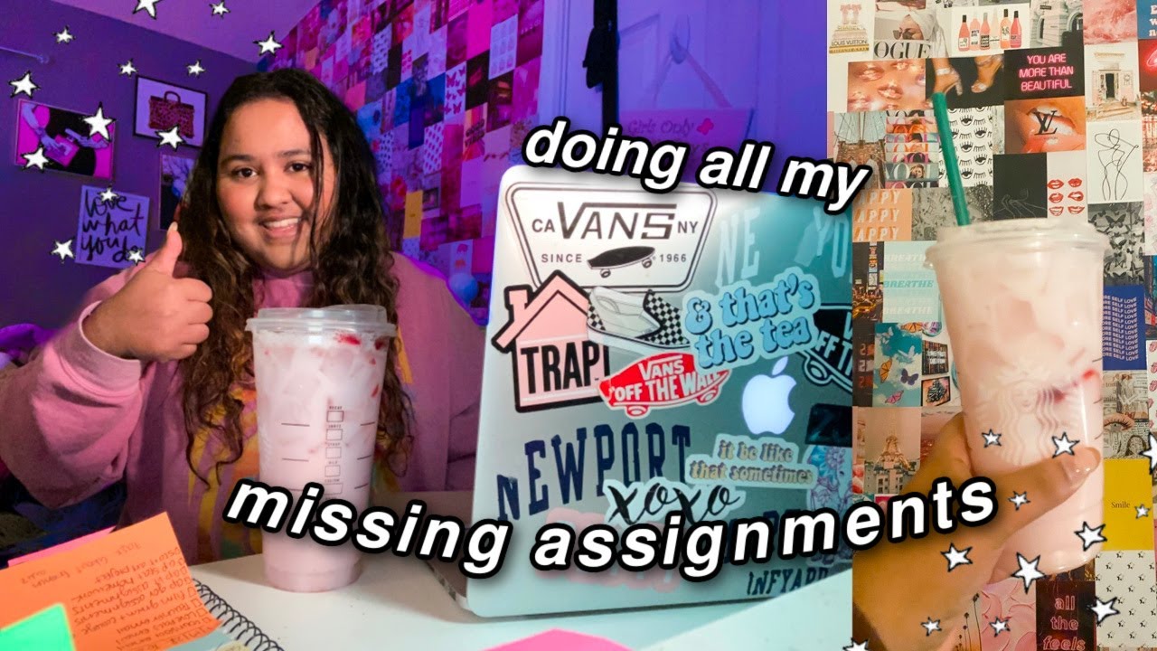 PRODUCTIVE doing all my missing assignments (do homework with me)