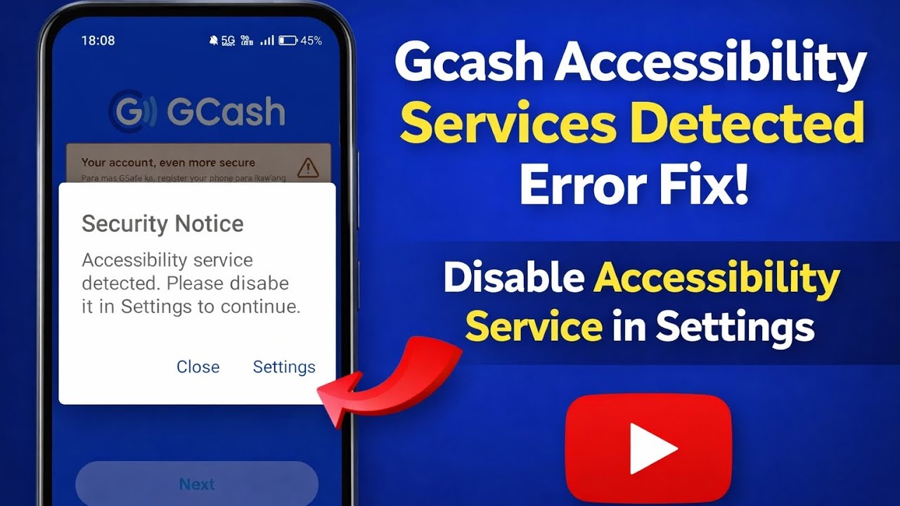 Gcash Accessibility Services Detected Error Fix | Disable Accessibility Service to Continue (2026)
