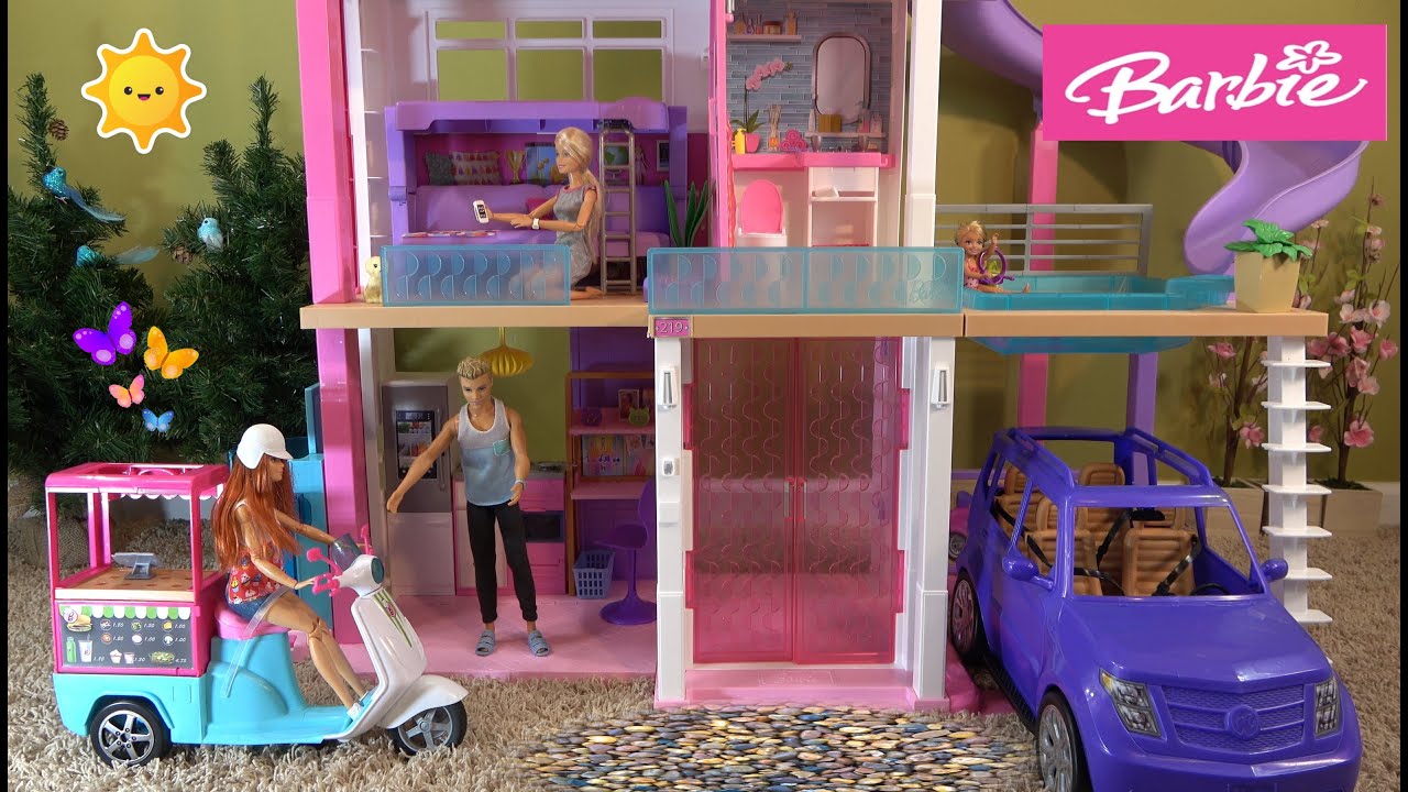 Barbie and Ken Story in Barbie Dream House: Barbie's 24 Hour No Electronics Challenge and Food Truck