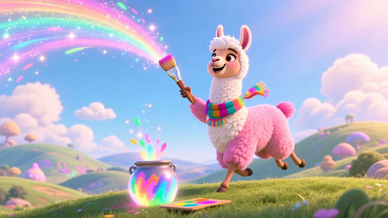 Llama Paints the Sky Pink 🌸🦙 Fun Kids Song | Toddler Colors & Creativity Adventure