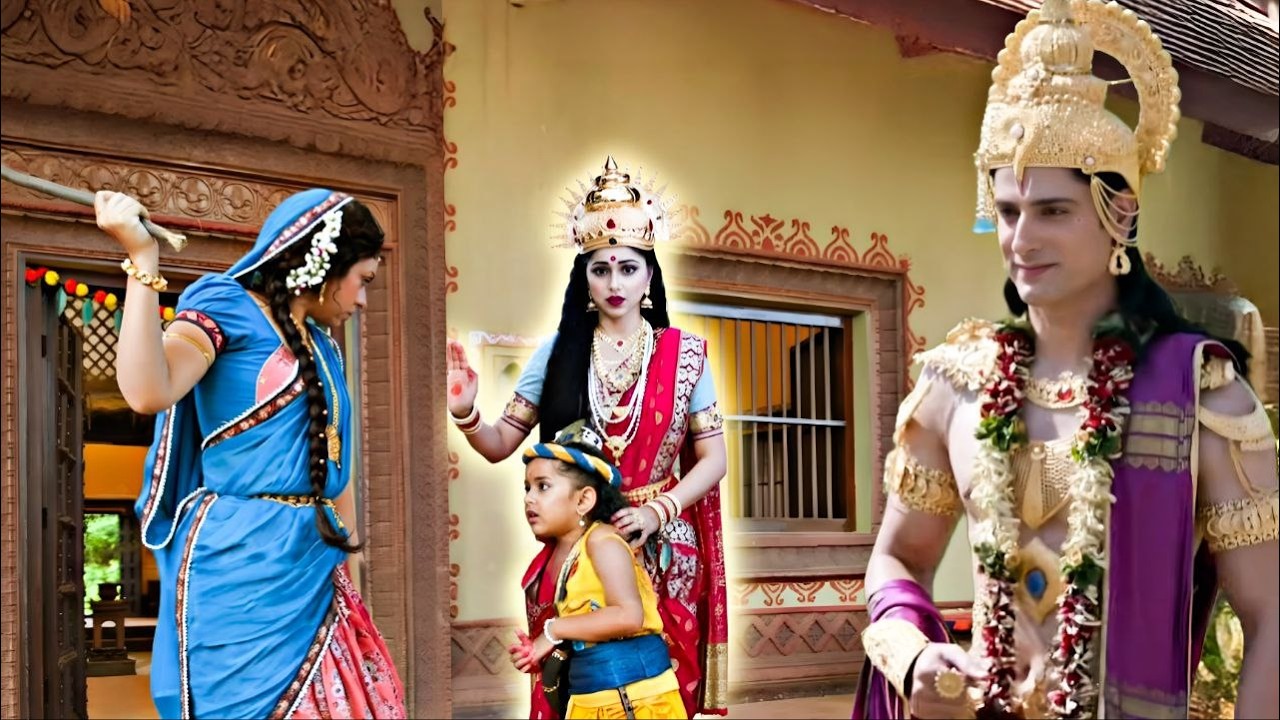 मैया के गुस्से से कान्हा को बचाने आईं माँ लक्ष्मी || Yashomati Maiyaa Ke Nandlala ||