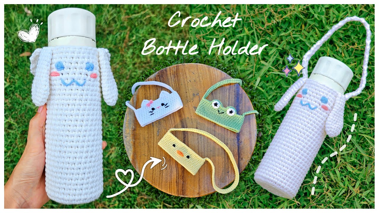 Crochet Bottle Holder Tutorial | Chenda DIY