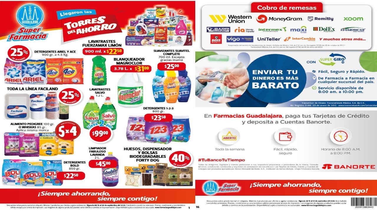 🇲🇽 Farmacias Guadalajara Folleto del 15 al 30 de septiembre de 2024 / Llegaron las Torres del Ahorro
