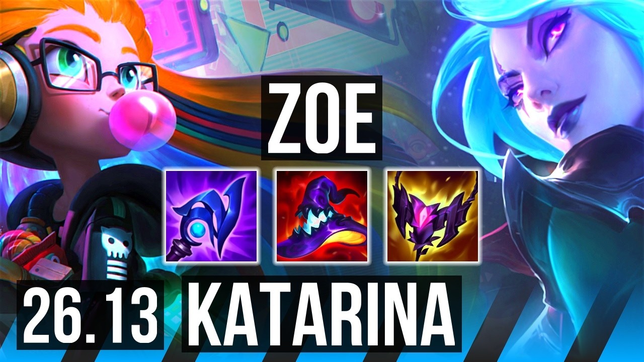 ZOE vs KATARINA (MID) | Good KDA: 16/1/9, 48K damage | EUW Master | 26.13