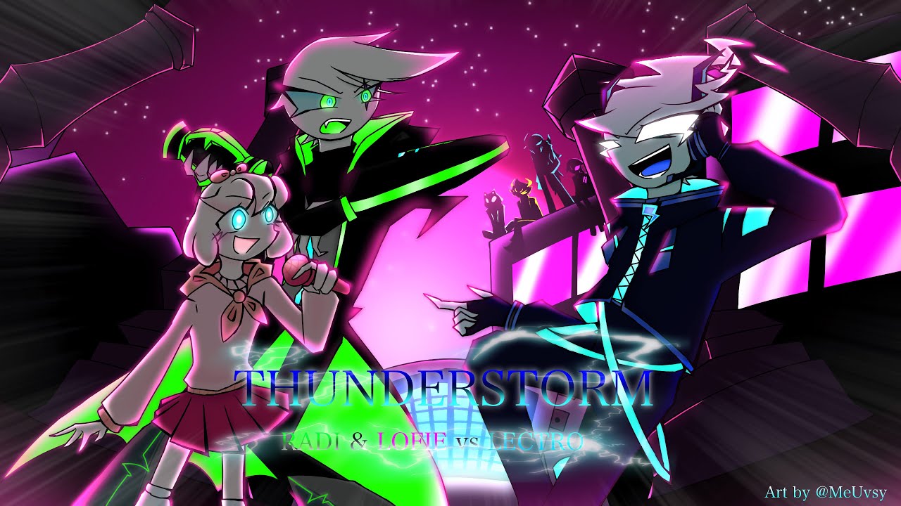 thunderstorm(hotline024)  but radi & Lofie vs Lectro sing it | FNF cover(There's a video!)