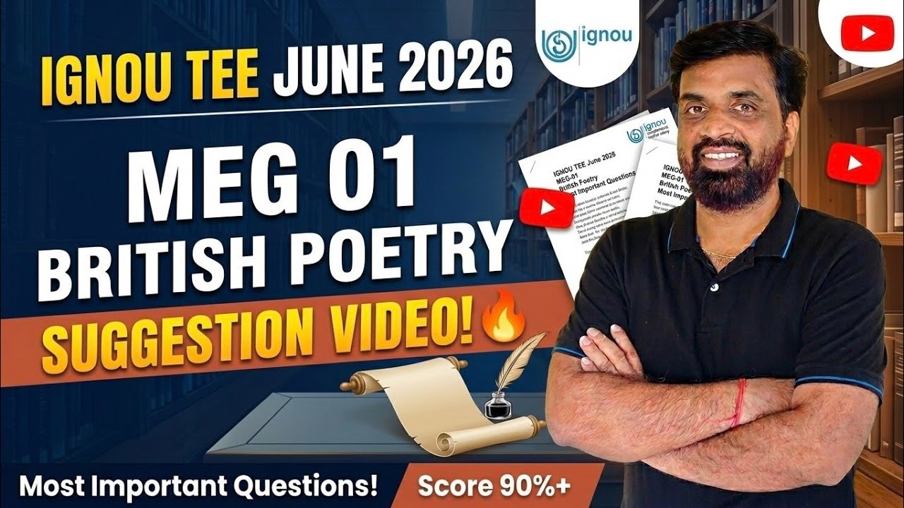 MEG 01 British Poetry | Most important questions June 2026 | Suggestion | Guess Paper #ignou 