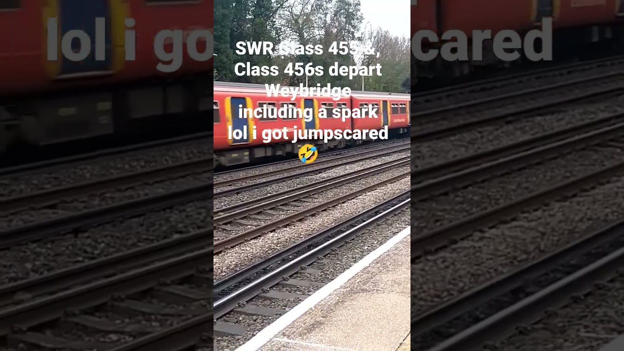 SWR Class 455 & 456s departing Weybridge (15/12/21)