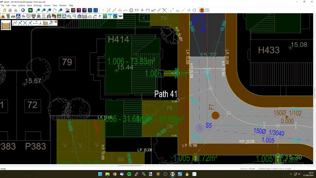 Site3D: Drainable Areas from Buildings and Driveways