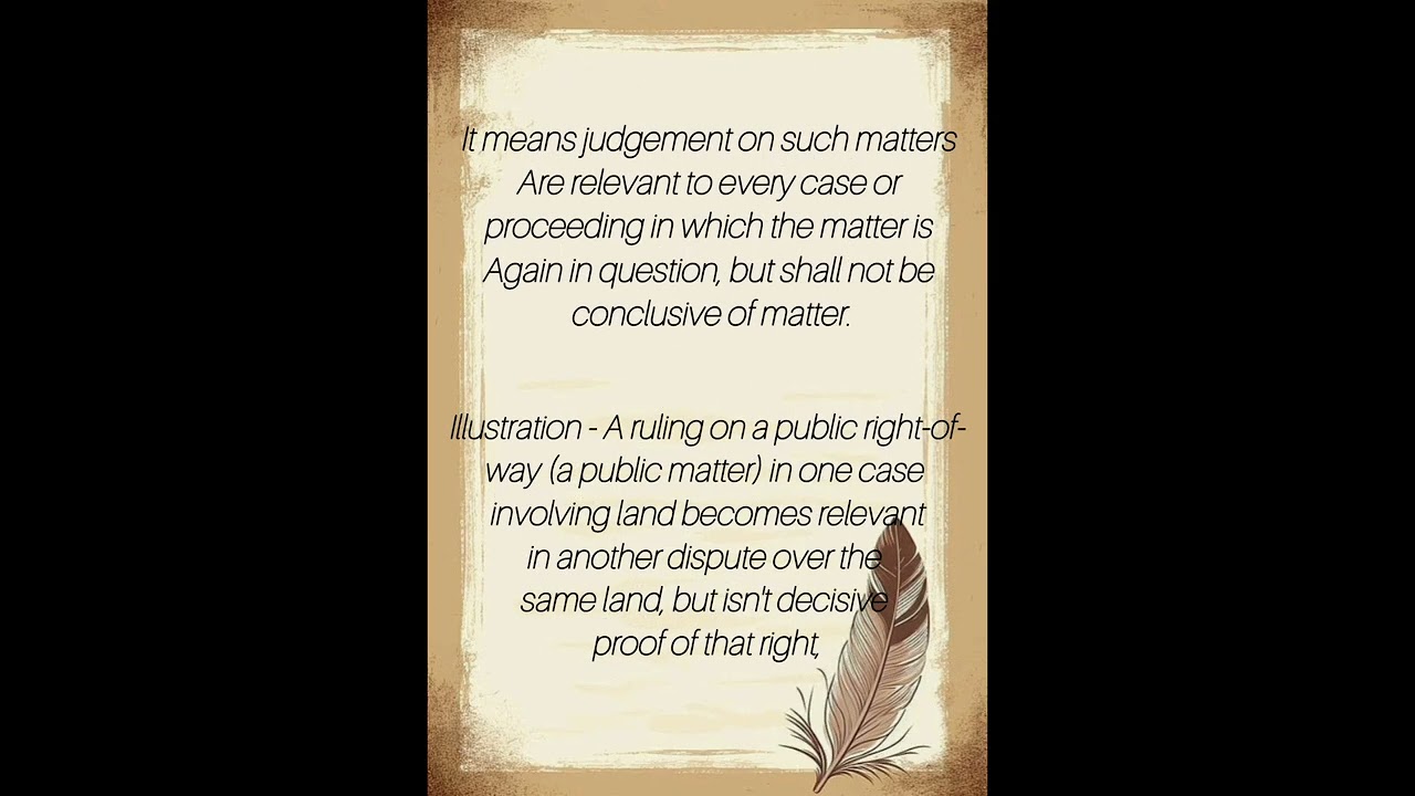 Relevancy of judgement section 34-38 of Bharatiya sakshya adhiniyam 
