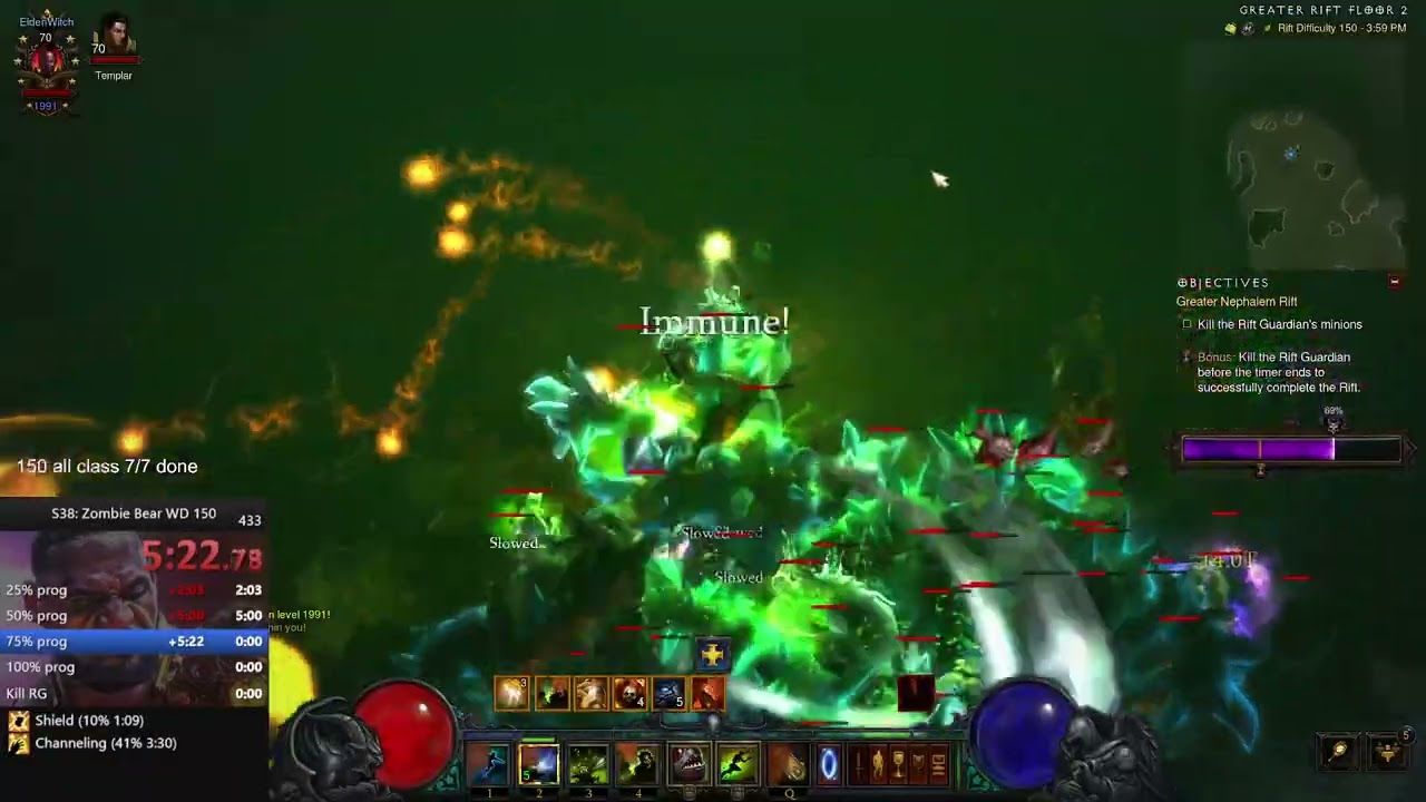 Diablo 3 Сезон 38 Зомби Медведь Колдун 150 место 1 место в общем мировом рейтинге