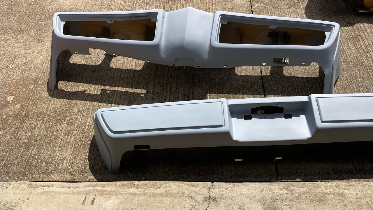 Trans Am restoration how to#104 ￼ remove runs with razor blade/, prepping urethane bumpers