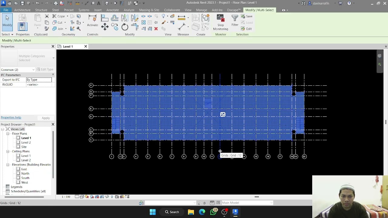 Memahami dasar-dasar grid dan level di Revit dan cara ngelink Revit dari autocad