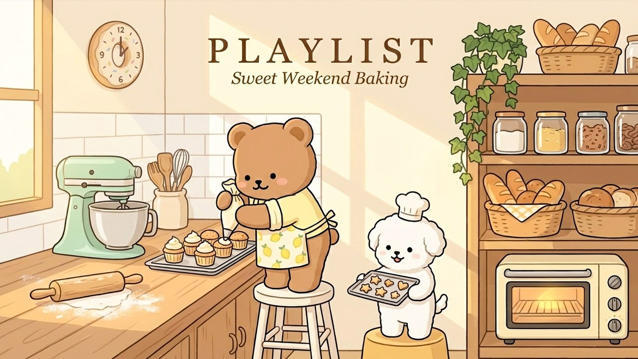 [Playlist] 달콤한 주말 베이킹🧁 오늘은 쉬어가도 괜찮아☕Sweet Weekend Baking Jazz 🎹 Cozy Kitchen BGM공부 집중 힐링 배경음악 BGMI🎧